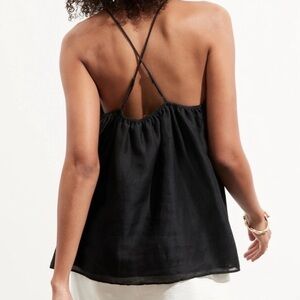 Banana Republic Black Ramie Linen-look Tank Top Camisole